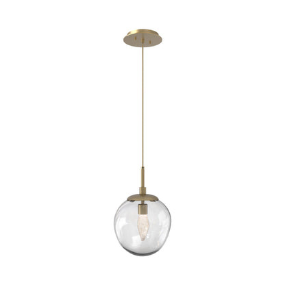 Aster LED Pendant Light in Gilded Brass/Clear/Geo Crystal.