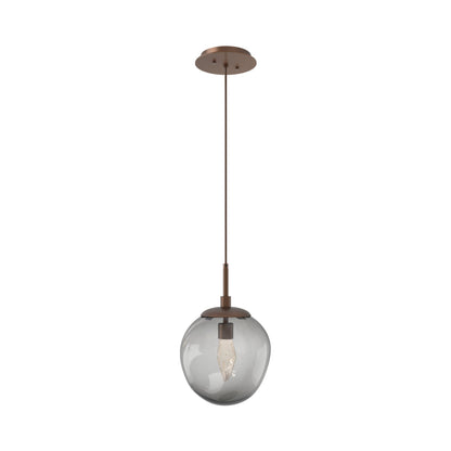 Aster LED Pendant Light in Burnished Bronze/Smoke/Geo Crystal.