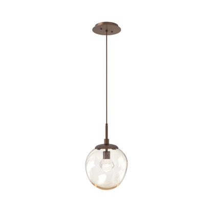 Aster LED Pendant Light in Burnished Bronze/Amber/Zircon Crystal.