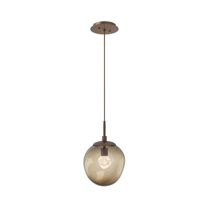 Aster LED Pendant Light in Burnished Bronze/Bronze/Zircon Crystal.