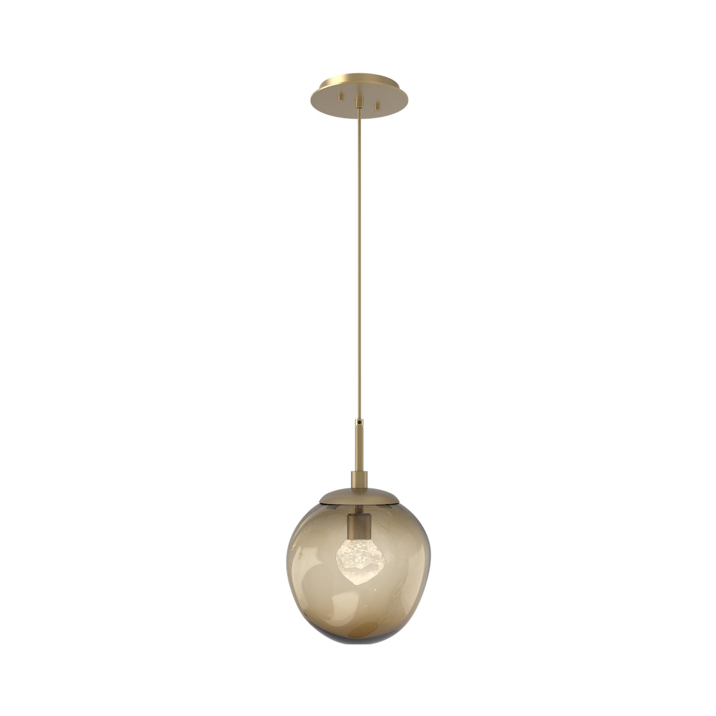 Aster LED Pendant Light in Gilded Brass/Bronze/Zircon Crystal.