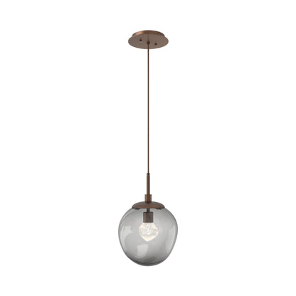 Aster LED Pendant Light in Burnished Bronze/Smoke/Zircon Crystal.