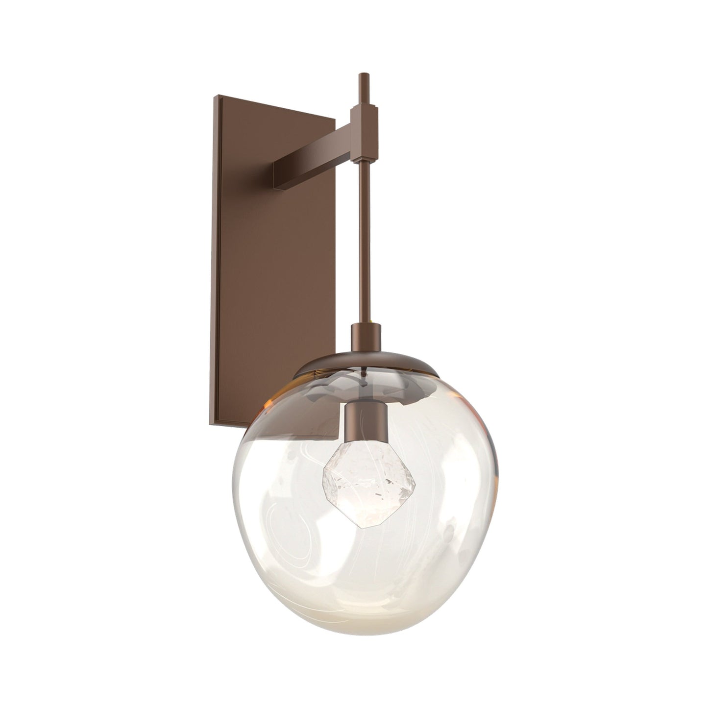 Aster Tempo LED Wall Light in Burnished Bronze/Amber (Zircon Crystal).