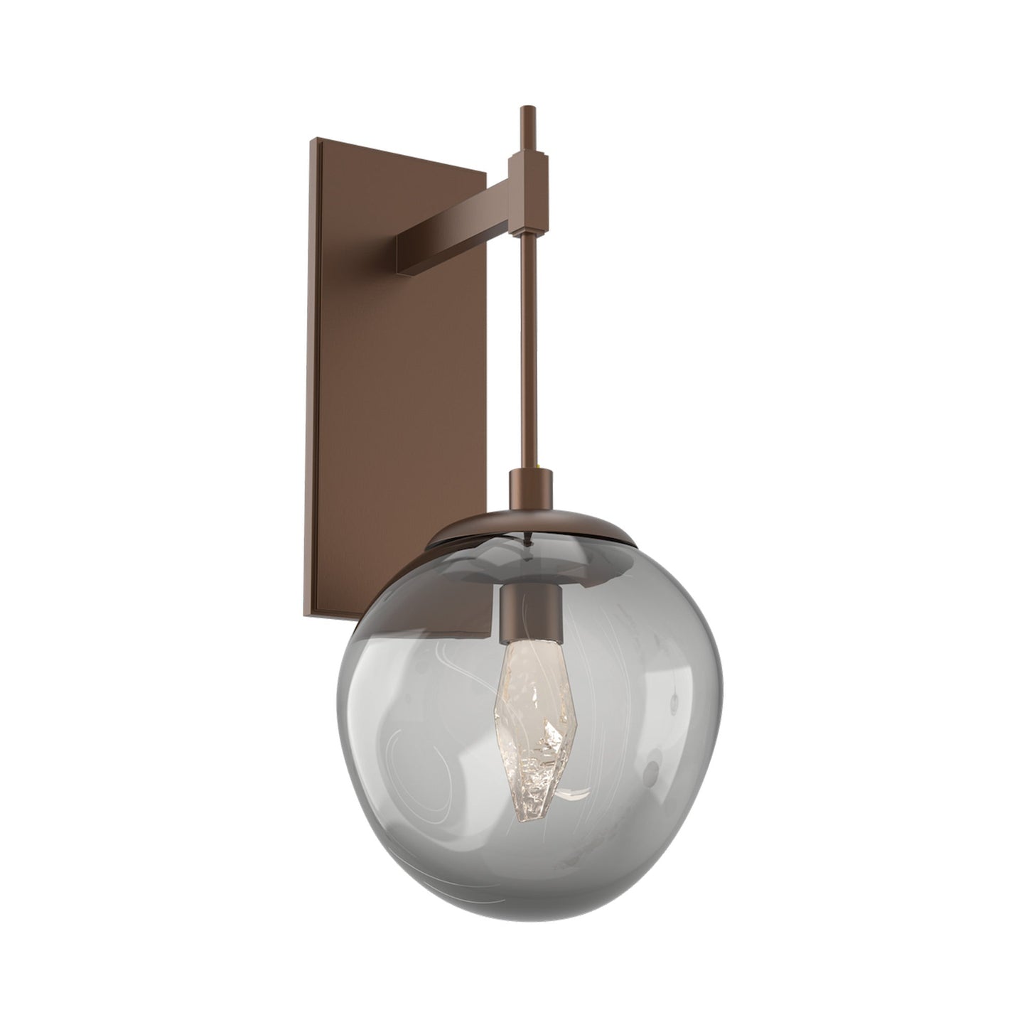 Aster Tempo LED Wall Light in Burnished Bronze/Smoke (Geo Crystal).