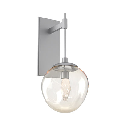 Aster Tempo LED Wall Light in Classic Silver/Amber (Geo Crystal).