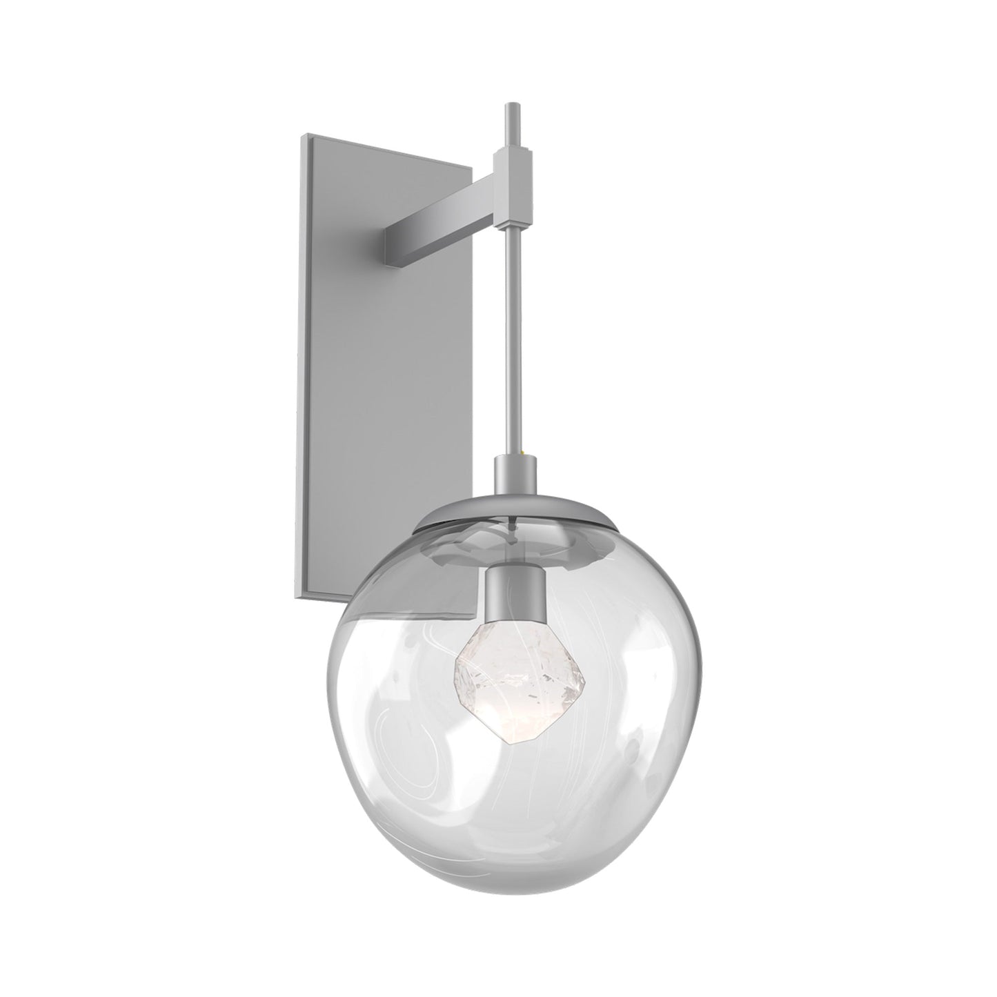 Aster Tempo LED Wall Light in Classic Silver/Clear (Zircon Crystal).