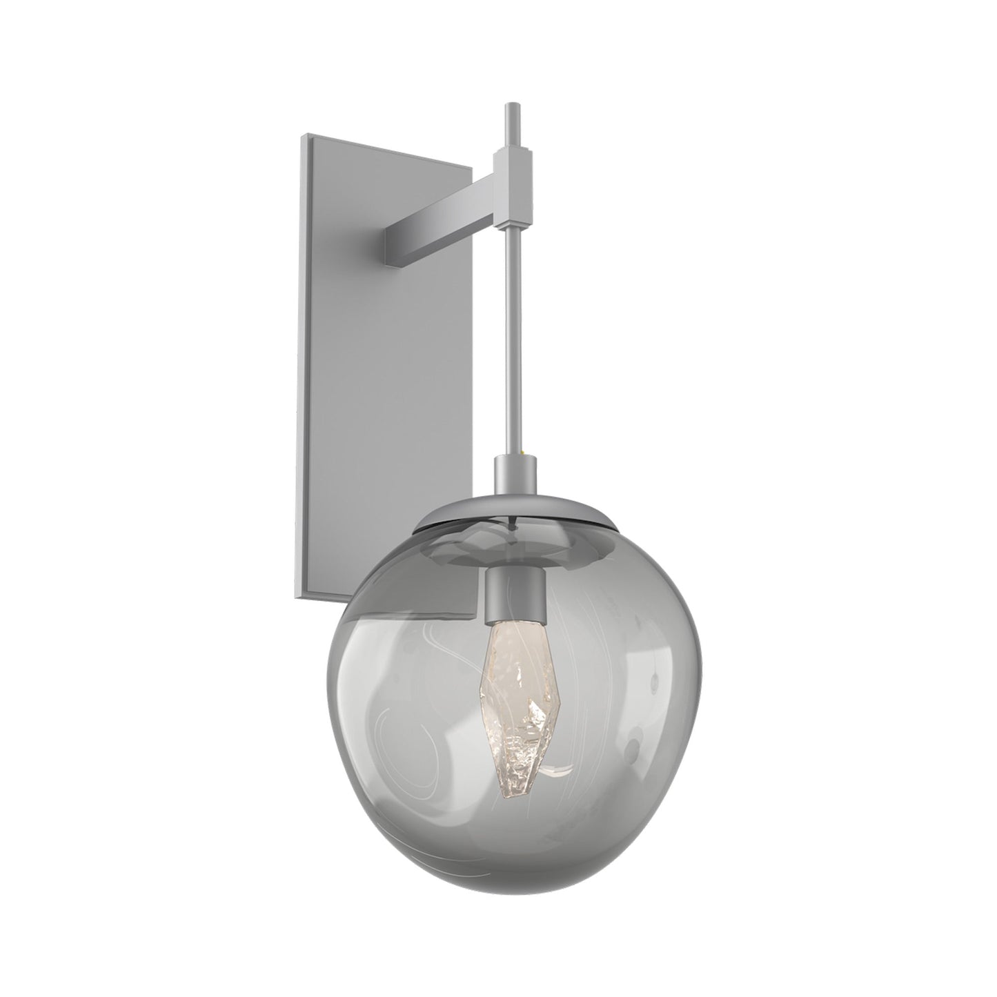 Aster Tempo LED Wall Light in Classic Silver/Smoke (Geo Crystal).