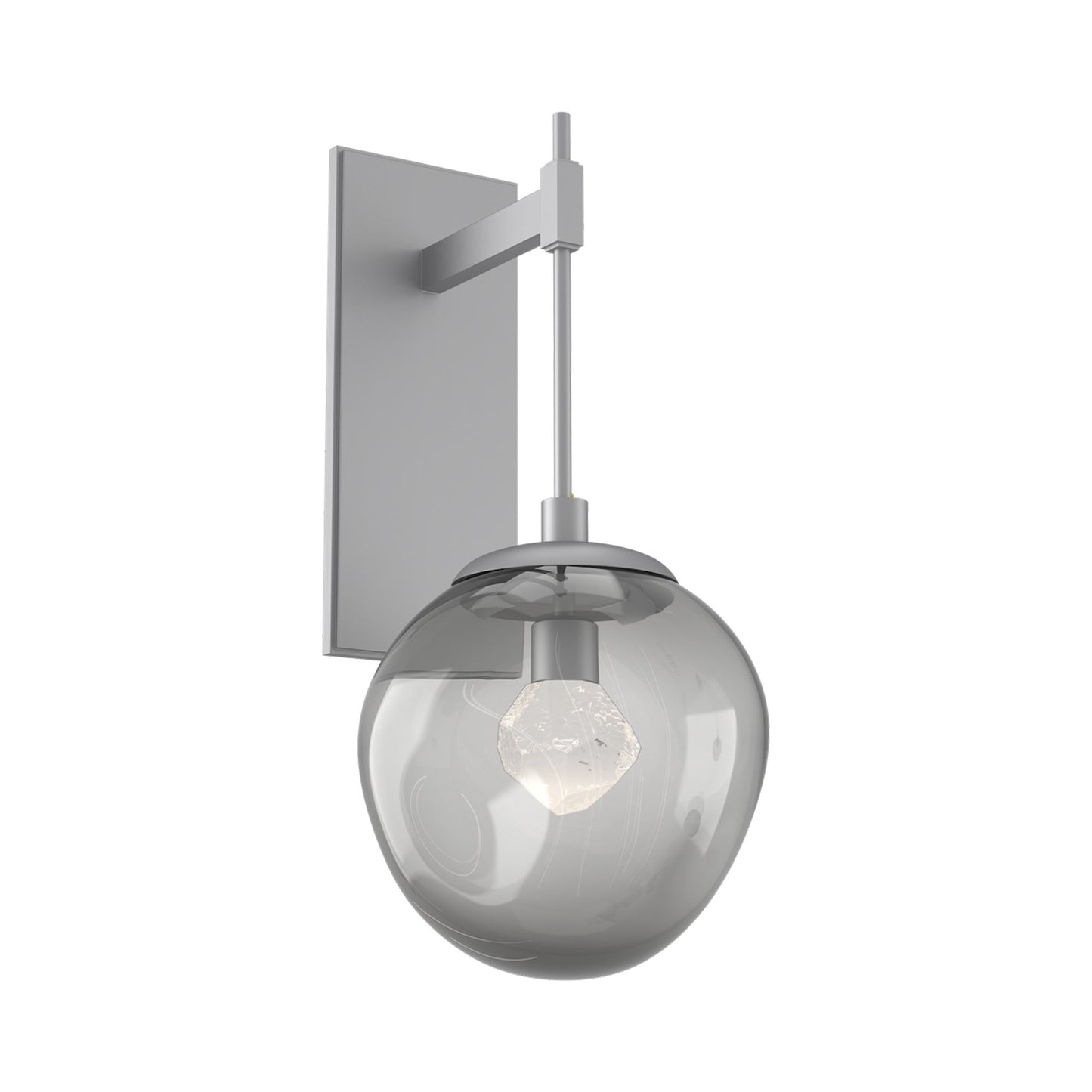 Aster Tempo LED Wall Light in Classic Silver/Smoke (Zircon Crystal).