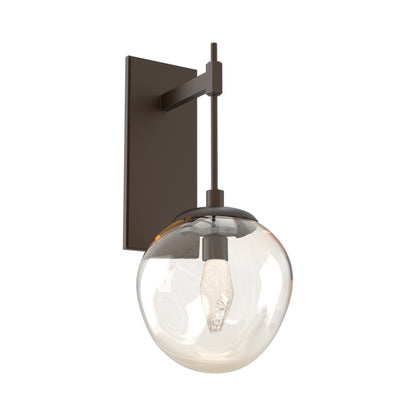 Aster Tempo LED Wall Light in Flat Bronze/Amber (Geo Crystal).