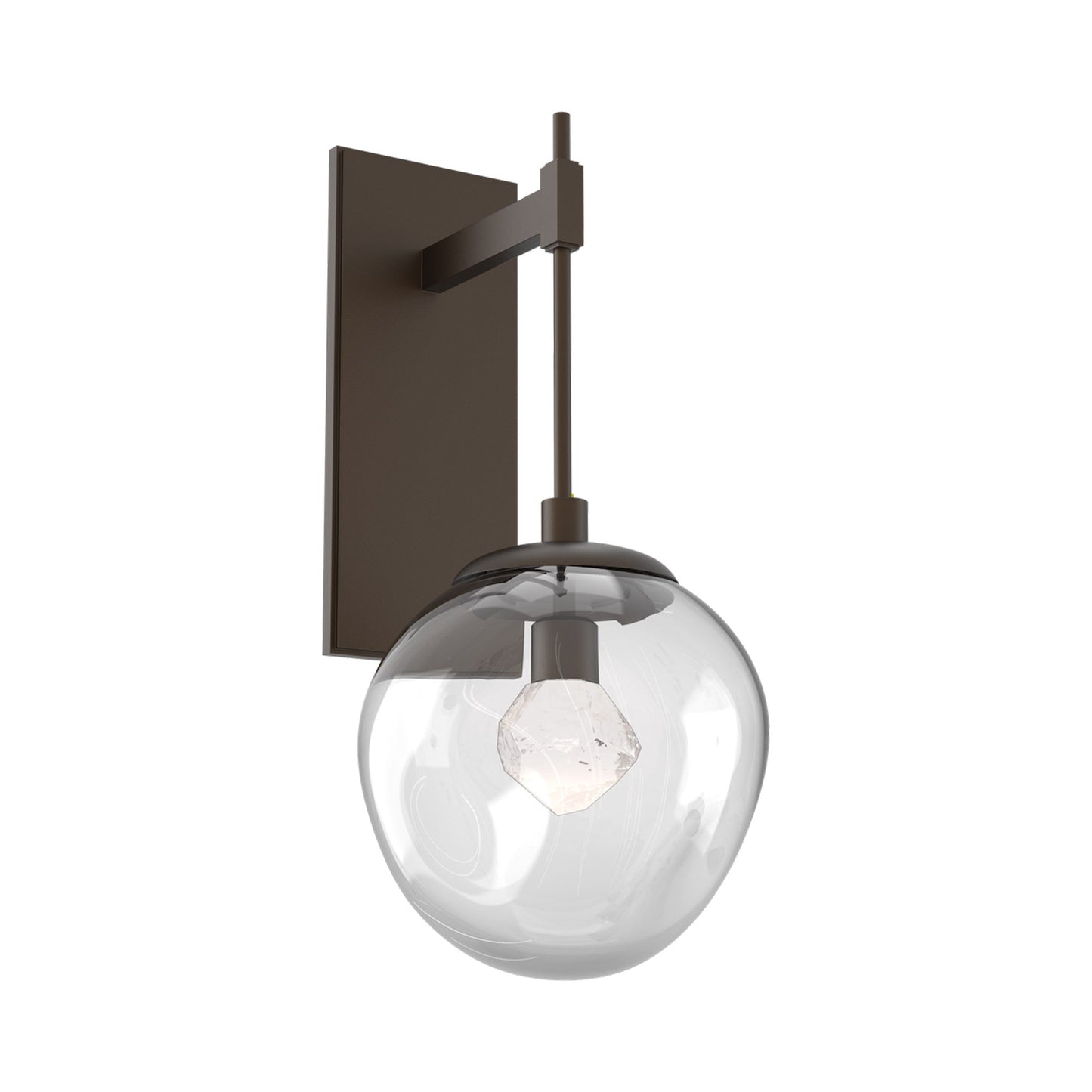 Aster Tempo LED Wall Light in Flat Bronze/Clear (Zircon Crystal).