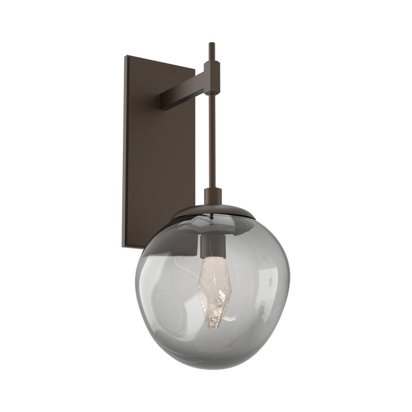 Aster Tempo LED Wall Light in Flat Bronze/Smoke (Geo Crystal).