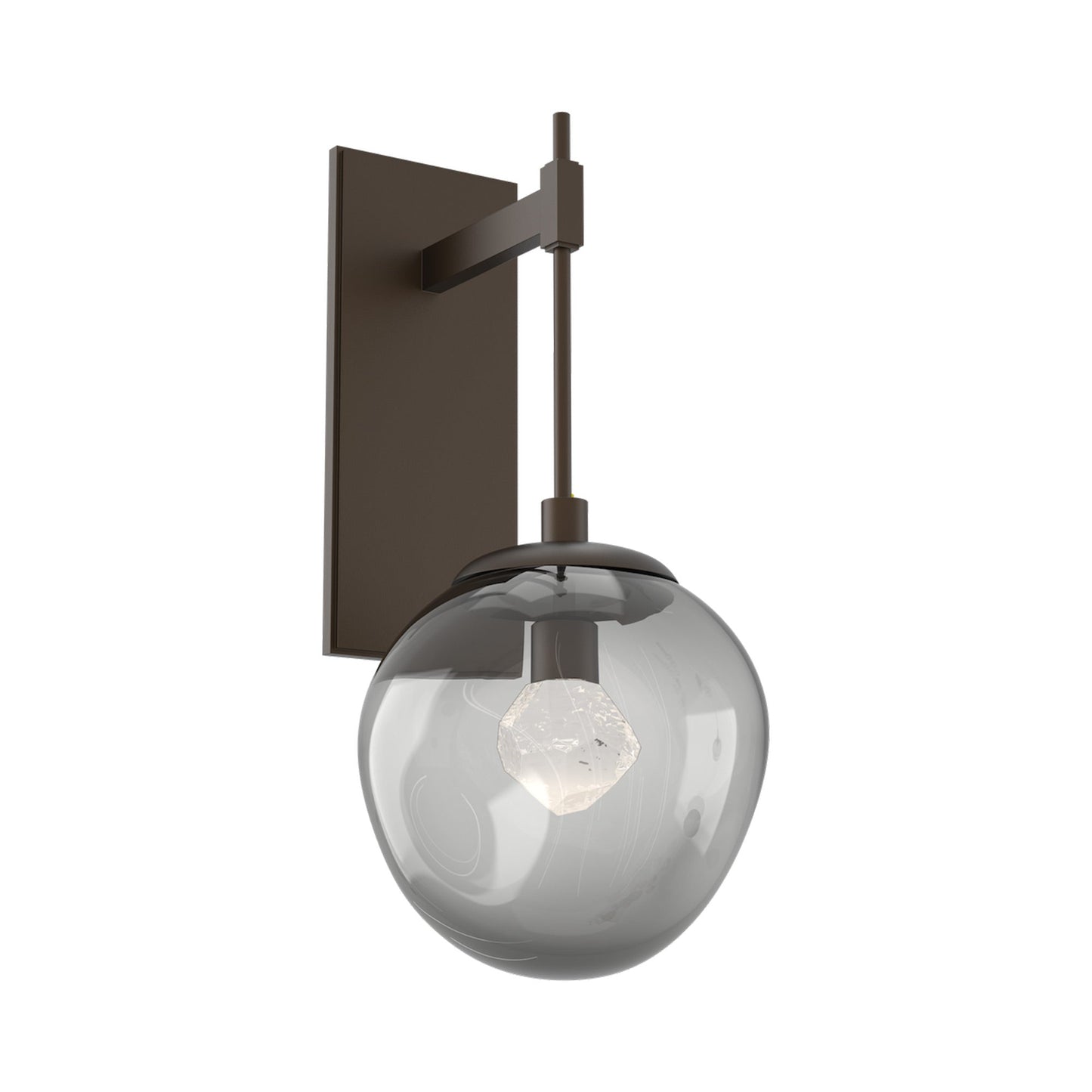 Aster Tempo LED Wall Light in Flat Bronze/Smoke (Zircon Crystal).
