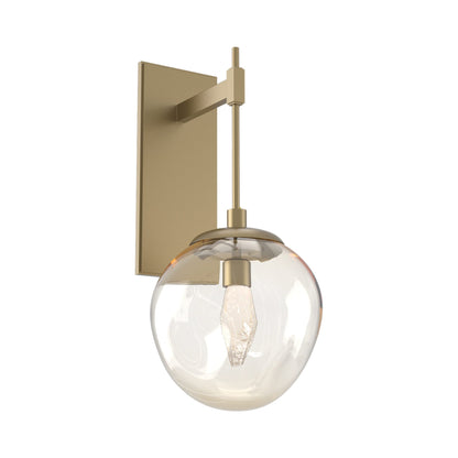 Aster Tempo LED Wall Light in Gilded Brass/Amber (Geo Crystal).