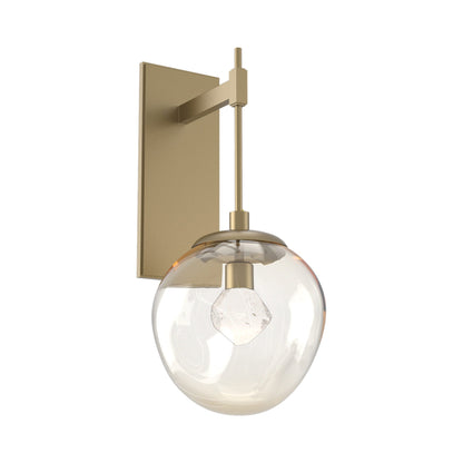 Aster Tempo LED Wall Light in Gilded Brass/Amber (Zircon Crystal).