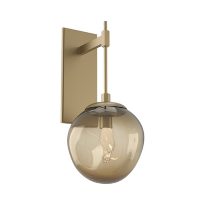 Aster Tempo LED Wall Light in Gilded Brass/Bronze (Geo Crystal).