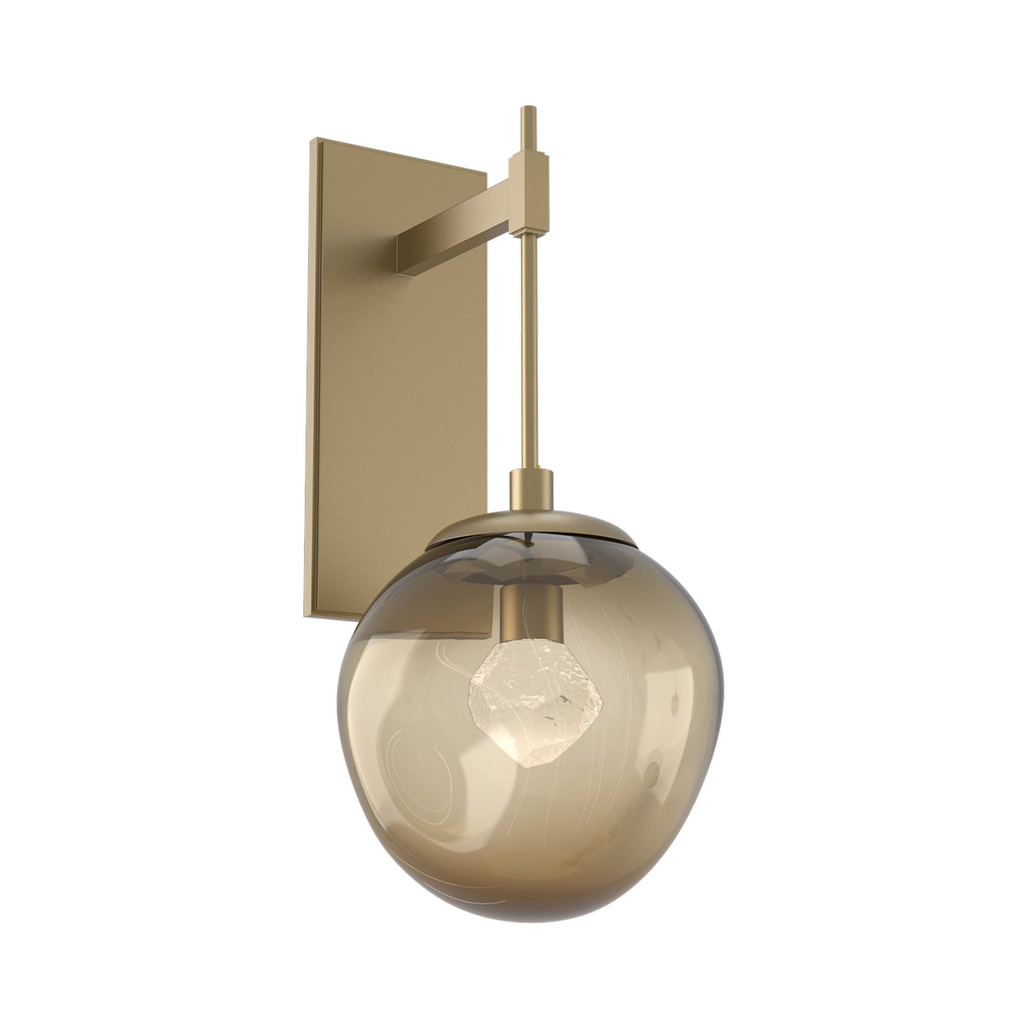 Aster Tempo LED Wall Light in Gilded Brass/Bronze (Zircon Crystal).