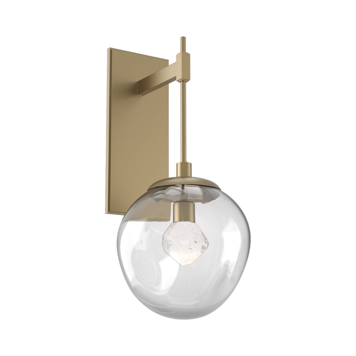 Aster Tempo LED Wall Light in Gilded Brass/Clear (Zircon Crystal).