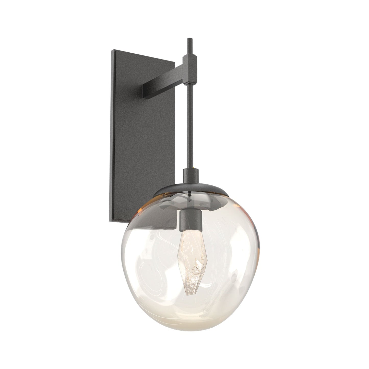 Aster Tempo LED Wall Light in Graphite/Amber (Geo Crystal).