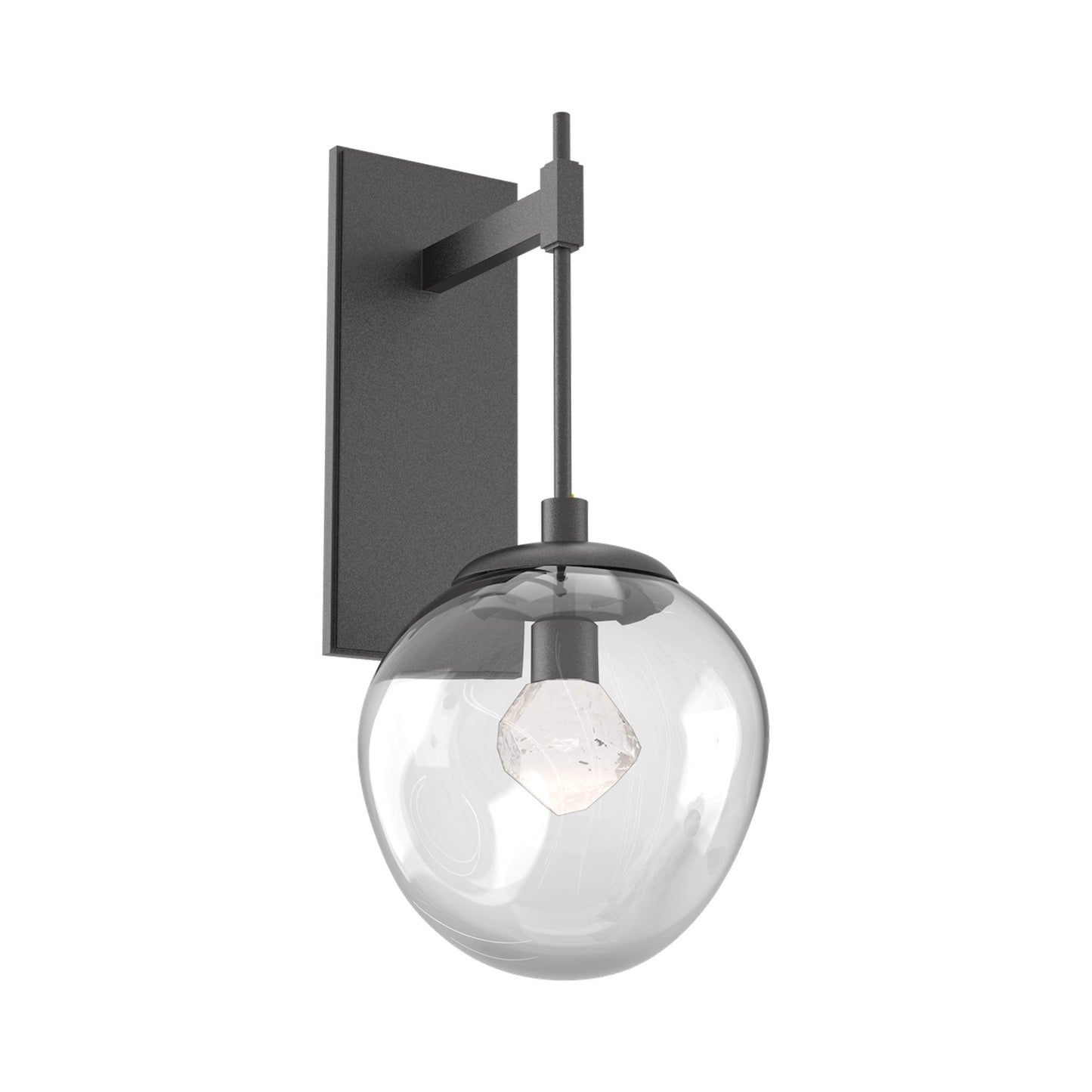 Aster Tempo LED Wall Light in Graphite/Clear (Zircon Crystal).