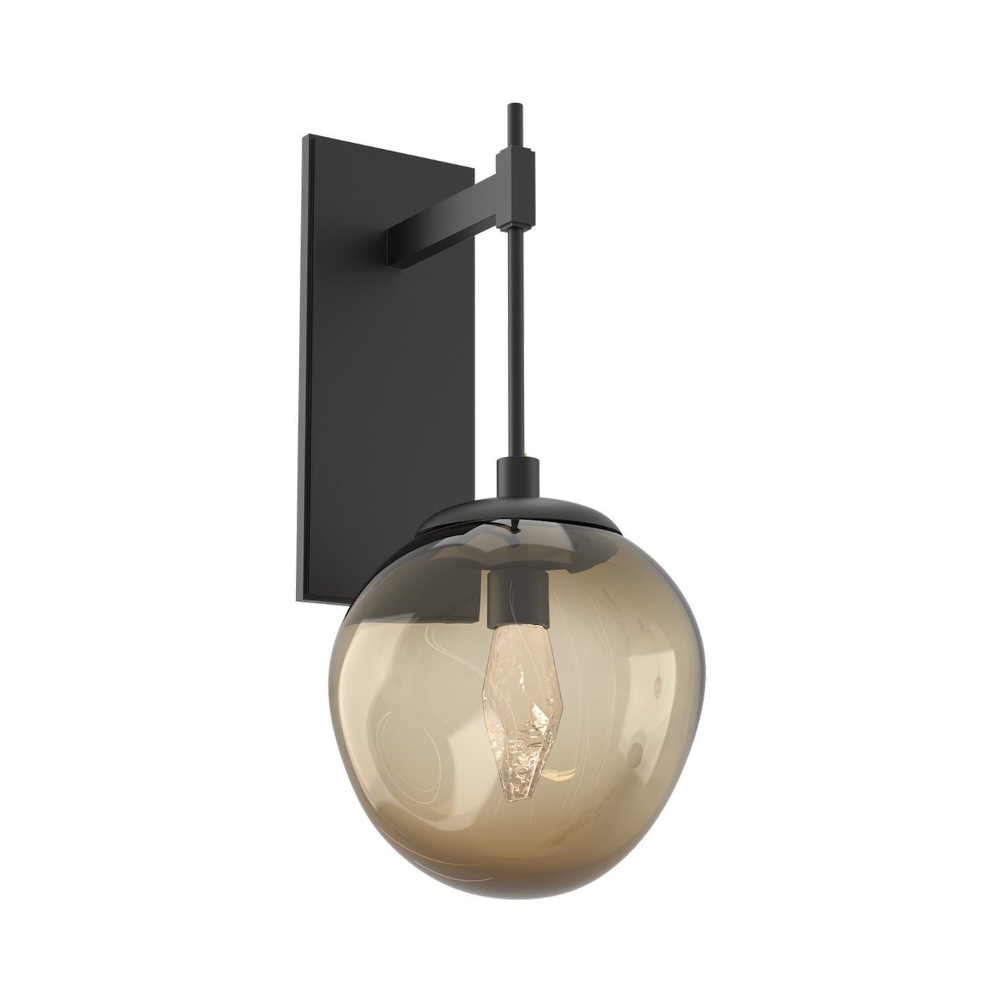 Aster Tempo LED Wall Light in Matte Black/Bronze (Geo Crystal).