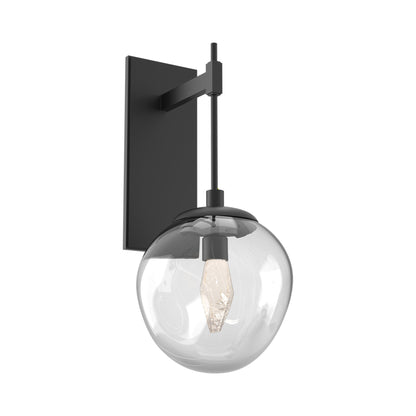 Aster Tempo LED Wall Light in Matte Black/Clear (Geo Crystal).