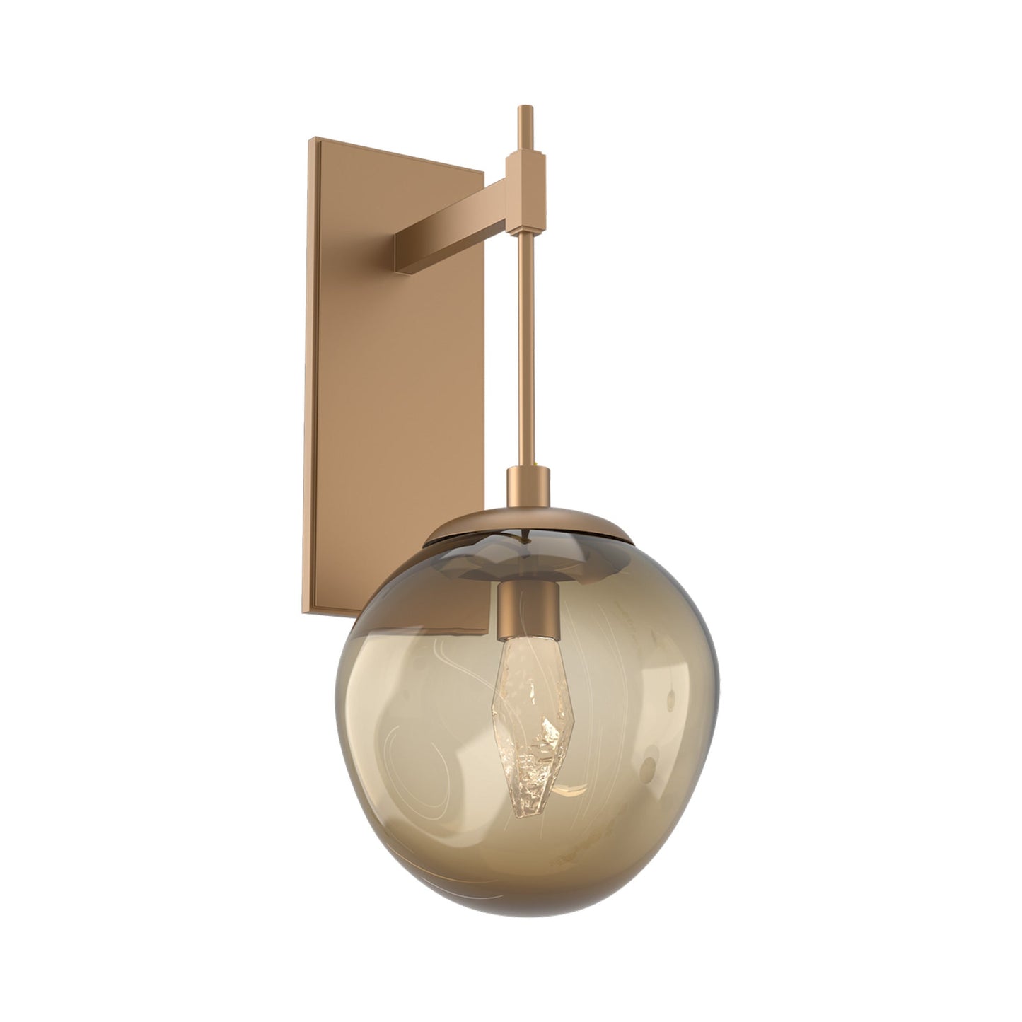 Aster Tempo LED Wall Light in Novel Brass/Bronze (Geo Crystal).