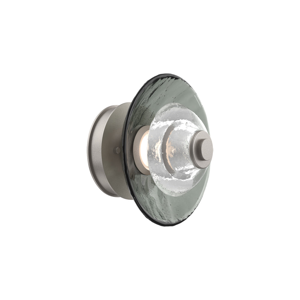 Atmosphere Cirrus LED Ceiling / Wall Light in Beige Silver/Smoke Blown Glass (9-Inch).