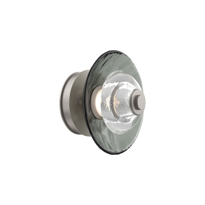 Atmosphere Cirrus LED Ceiling / Wall Light in Beige Silver/Smoke Blown Glass (9-Inch).