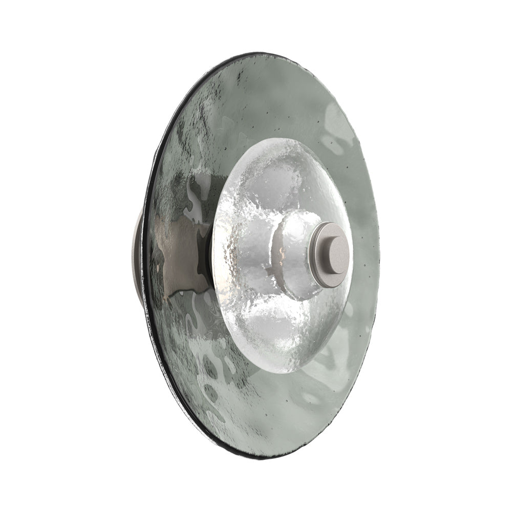 Atmosphere Cirrus LED Ceiling / Wall Light in Beige Silver/Smoke Blown Glass (13.9-Inch).