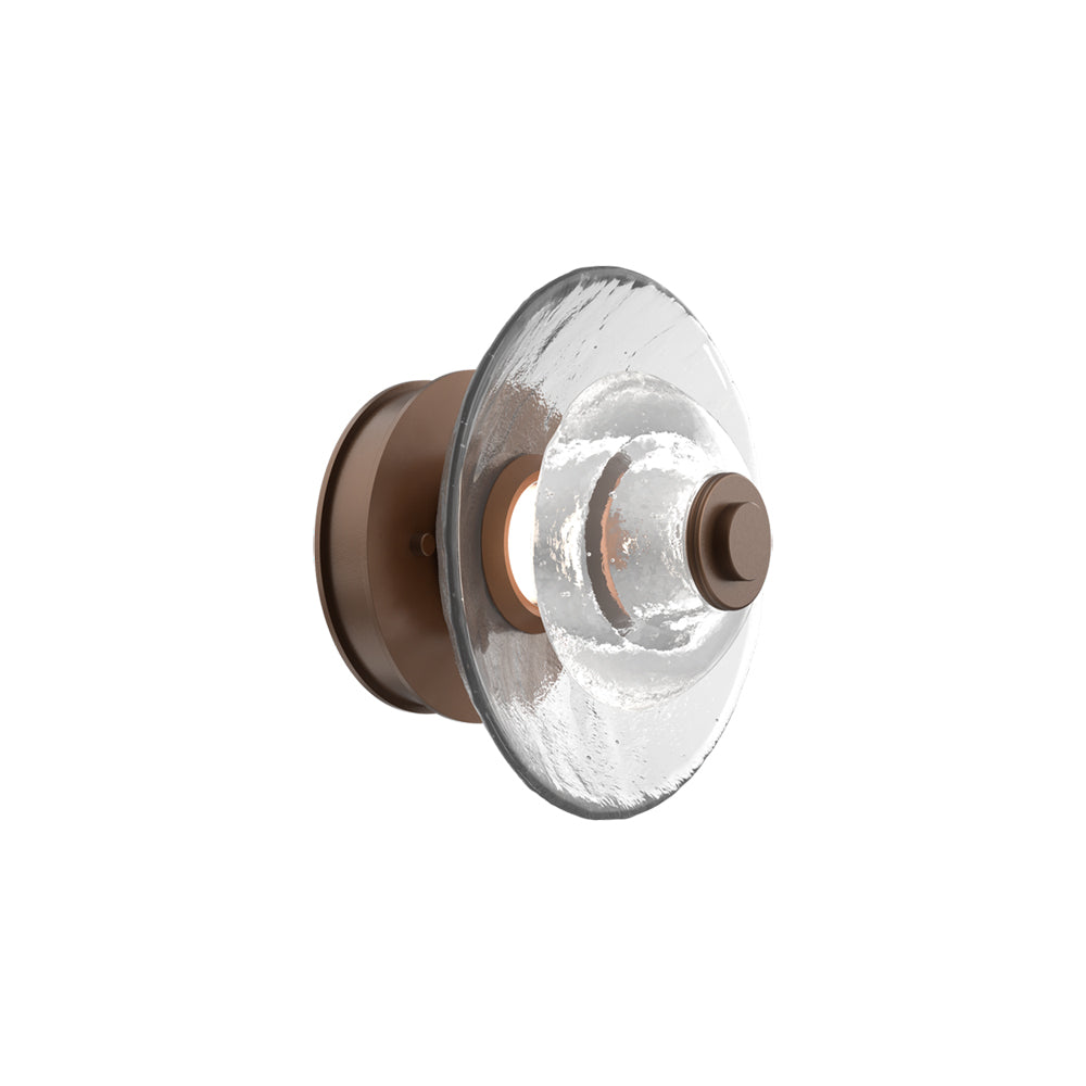 Atmosphere Cirrus LED Ceiling / Wall Light in Burnished Bronze/Clear Blown Glass (9-Inch).