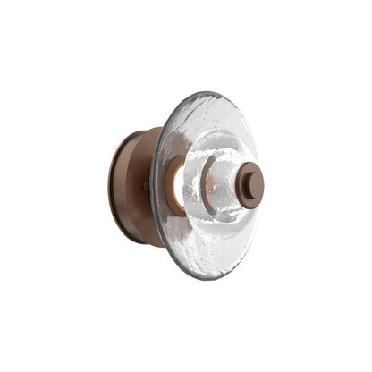 Atmosphere Cirrus LED Ceiling / Wall Light in Burnished Bronze/Clear Blown Glass (9-Inch).
