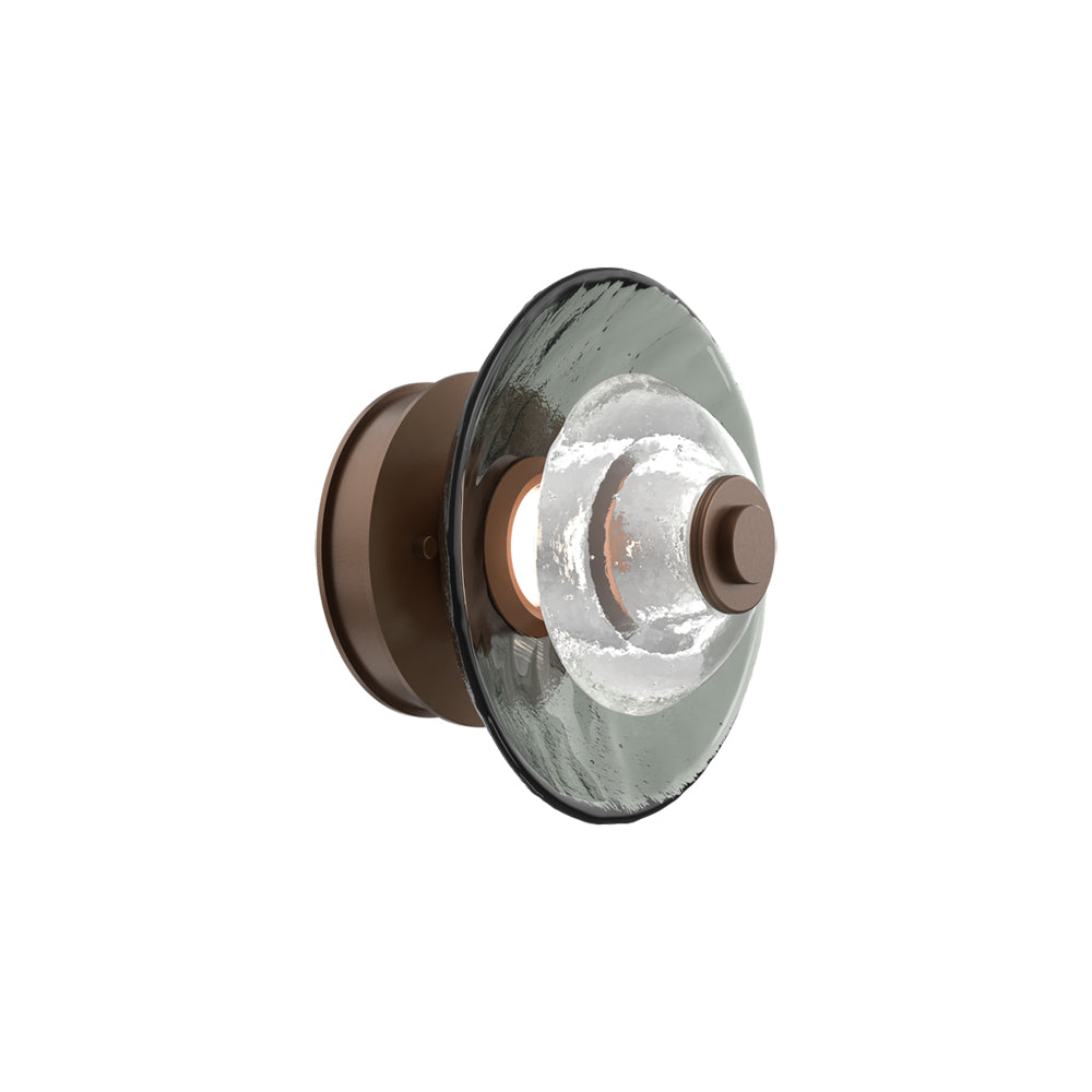 Atmosphere Cirrus LED Ceiling / Wall Light in Burnished Bronze/Smoke Blown Glass (9-Inch).