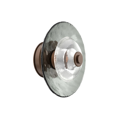 Atmosphere Cirrus LED Ceiling / Wall Light in Burnished Bronze/Smoke Blown Glass (11.5-Inch).