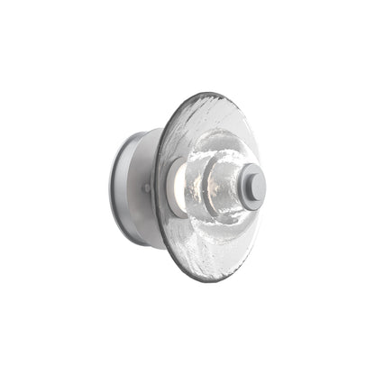 Atmosphere Cirrus LED Ceiling / Wall Light in Classic Silver/Clear Blown Glass (9-Inch).