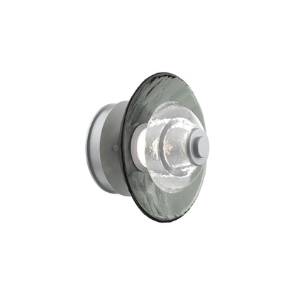 Atmosphere Cirrus LED Ceiling / Wall Light in Classic Silver/Smoke Blown Glass (9-Inch).