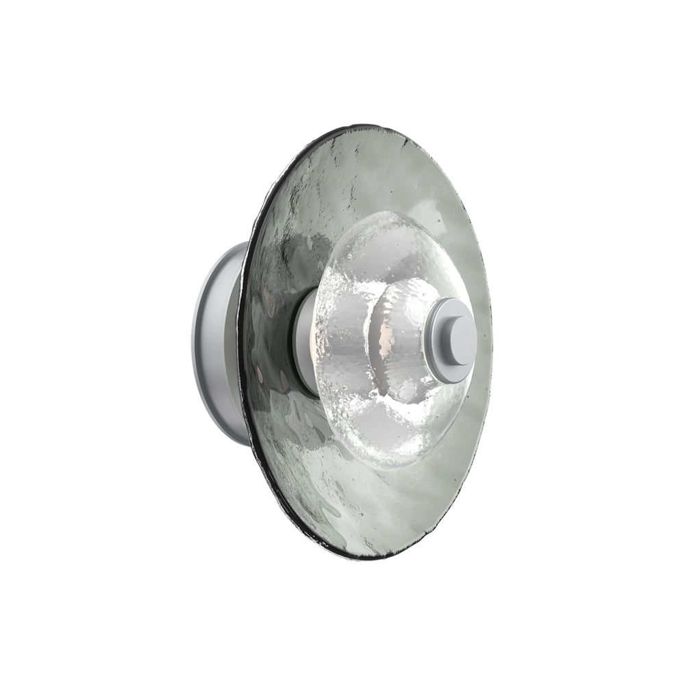 Atmosphere Cirrus LED Ceiling / Wall Light in Classic Silver/Smoke Blown Glass (11.5-Inch).