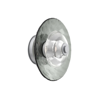 Atmosphere Cirrus LED Ceiling / Wall Light in Classic Silver/Smoke Blown Glass (11.5-Inch).