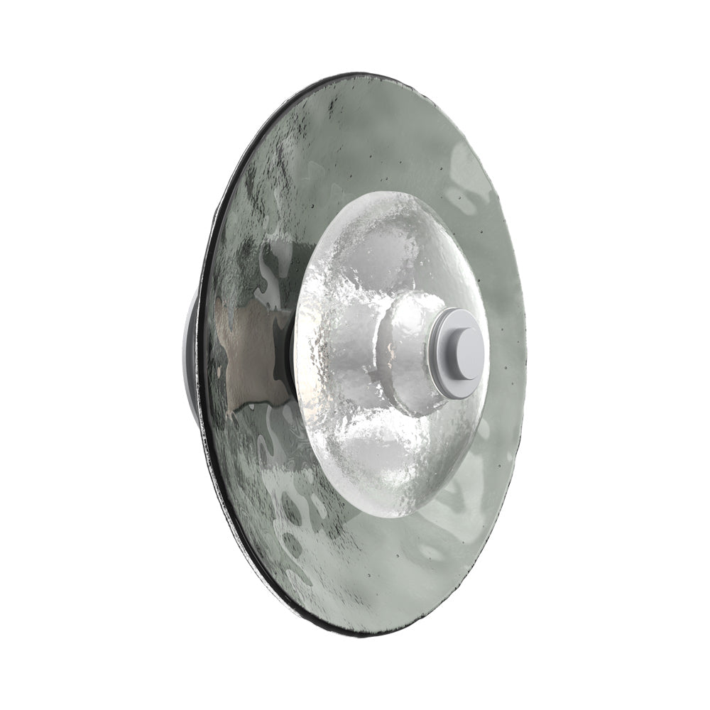 Atmosphere Cirrus LED Ceiling / Wall Light in Classic Silver/Smoke Blown Glass (13.9-Inch).