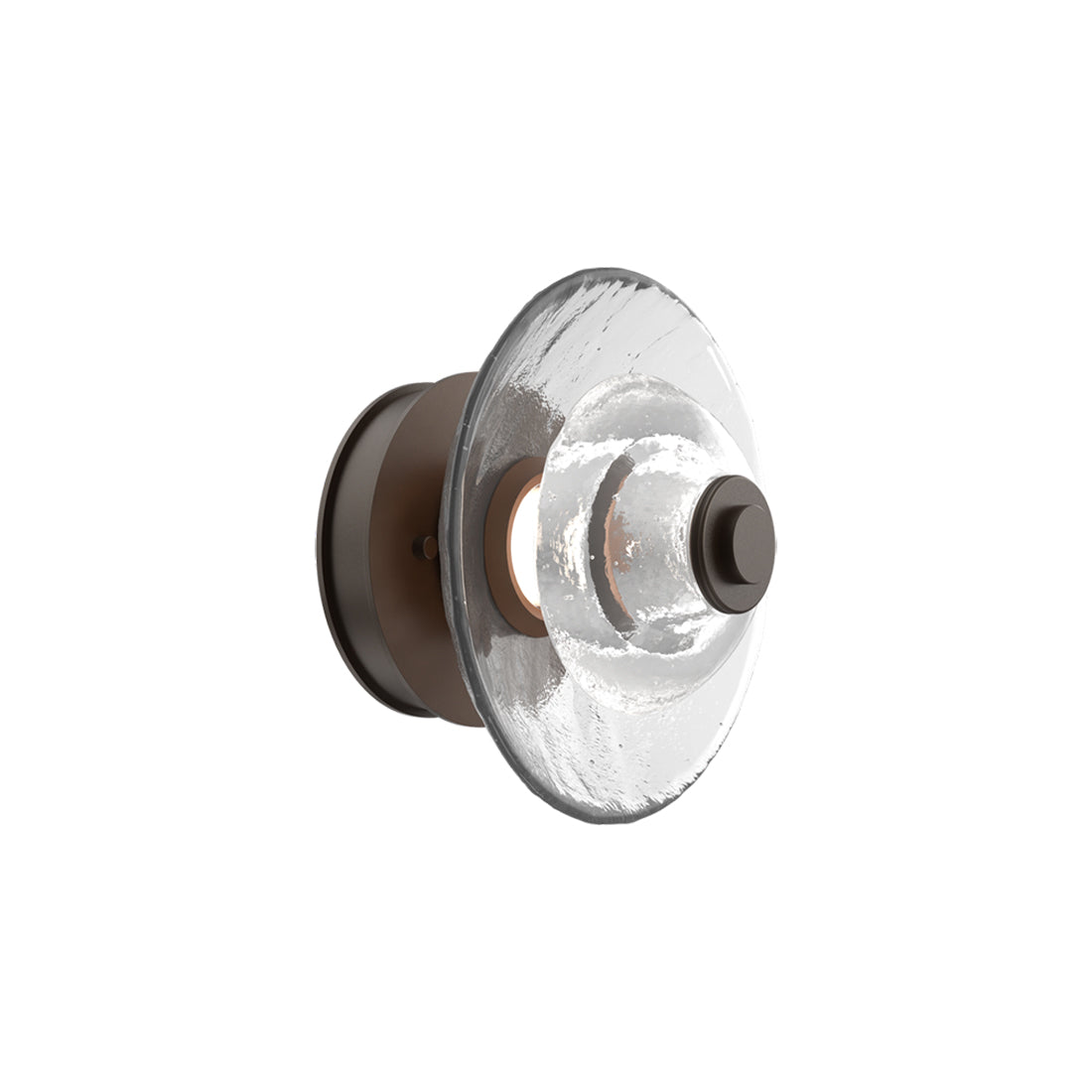 Atmosphere Cirrus LED Ceiling / Wall Light in Flat Bronze/Clear Blown Glass (9-Inch).