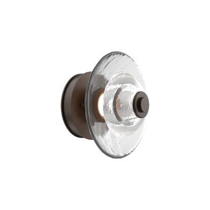 Atmosphere Cirrus LED Ceiling / Wall Light in Flat Bronze/Clear Blown Glass (9-Inch).