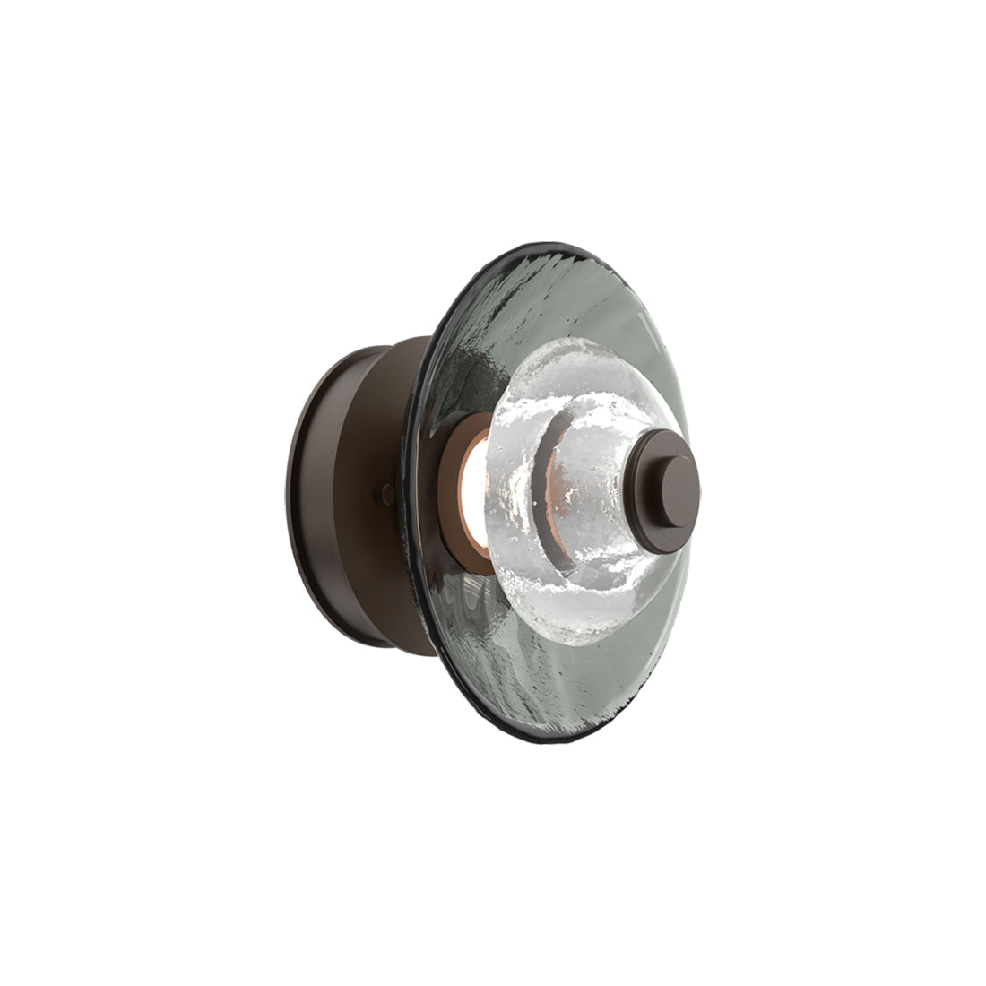 Atmosphere Cirrus LED Ceiling / Wall Light in Flat Bronze/Smoke Blown Glass (9-Inch).