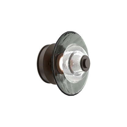 Atmosphere Cirrus LED Ceiling / Wall Light in Flat Bronze/Smoke Blown Glass (9-Inch).