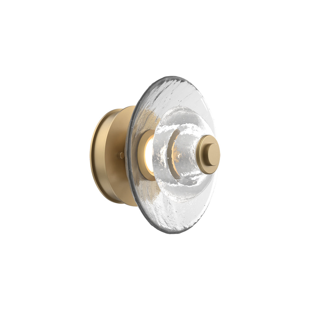 Atmosphere Cirrus LED Ceiling / Wall Light in Gilded Brass/Clear Blown Glass (9-Inch).