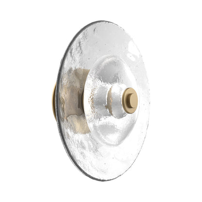 Atmosphere Cirrus LED Ceiling / Wall Light in Gilded Brass/Clear Blown Glass (13.9-Inch).