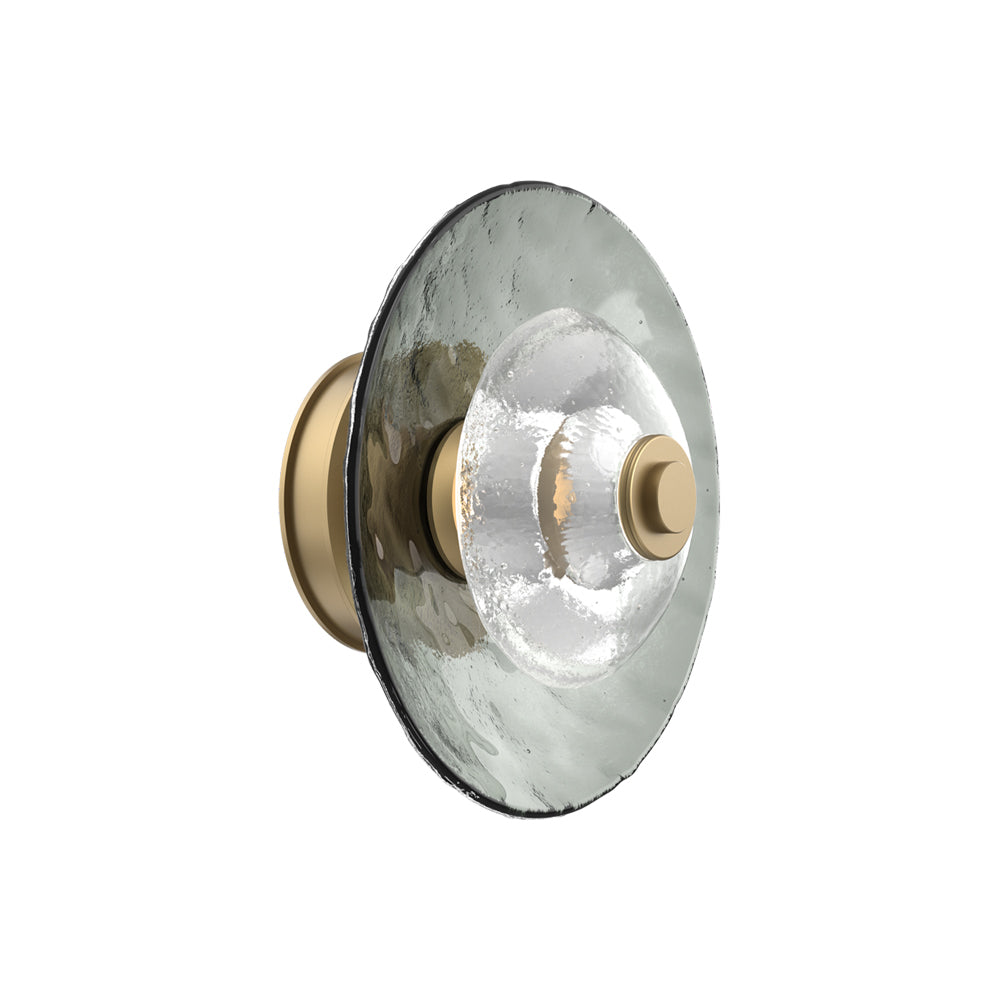 Atmosphere Cirrus LED Ceiling / Wall Light in Gilded Brass/Smoke Blown Glass (11.5-Inch).