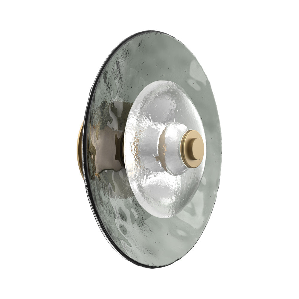 Atmosphere Cirrus LED Ceiling / Wall Light in Gilded Brass/Smoke Blown Glass (13.9-Inch).
