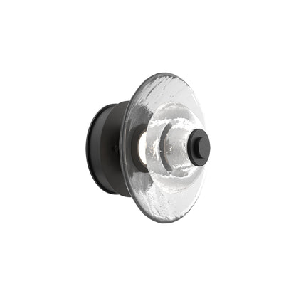 Atmosphere Cirrus LED Ceiling / Wall Light in Matte Black/Clear Blown Glass (9-Inch).