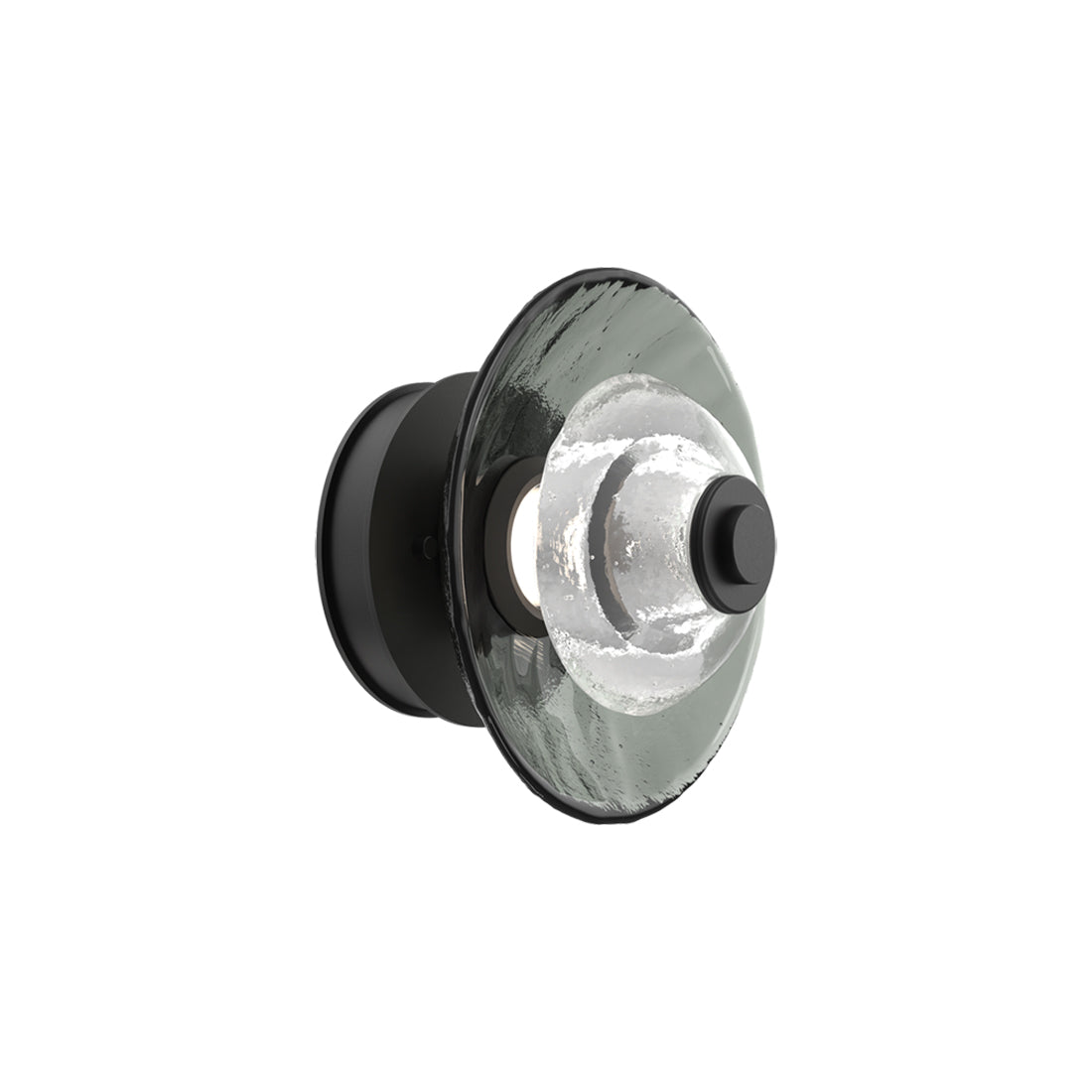 Atmosphere Cirrus LED Ceiling / Wall Light in Matte Black/Smoke Blown Glass (9-Inch).