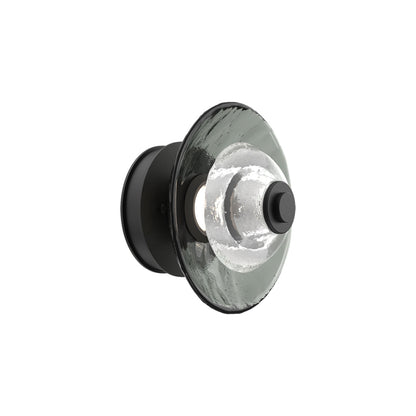 Atmosphere Cirrus LED Ceiling / Wall Light in Matte Black/Smoke Blown Glass (9-Inch).