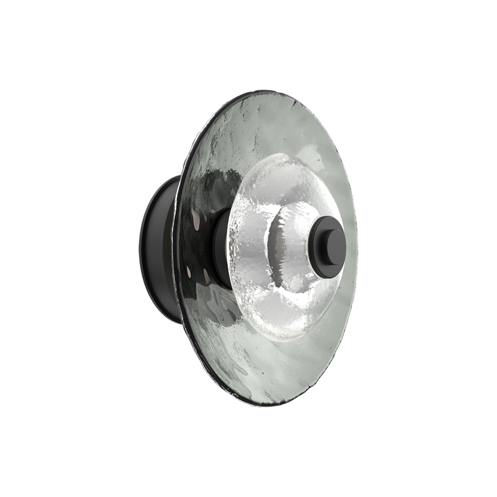 Atmosphere Cirrus LED Ceiling / Wall Light in Matte Black/Smoke Blown Glass (11.5-Inch).